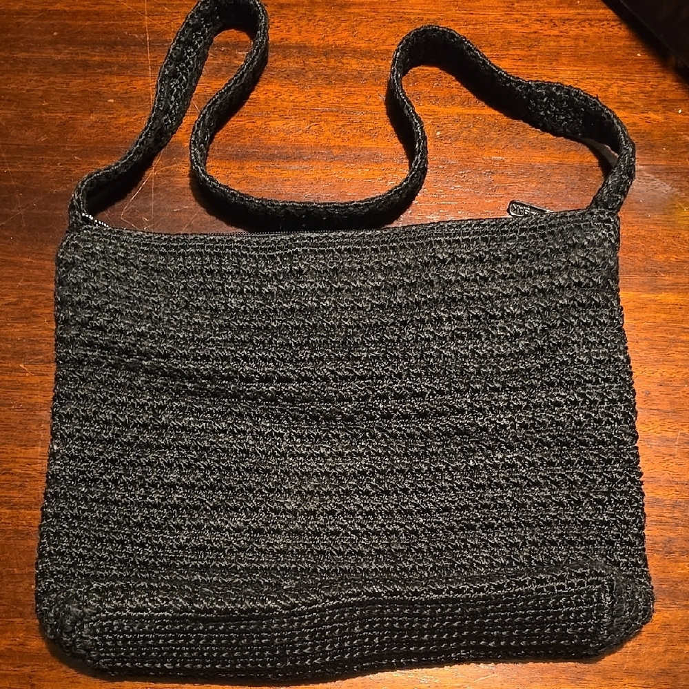 The Sak Black Crochet Shoulder Bag